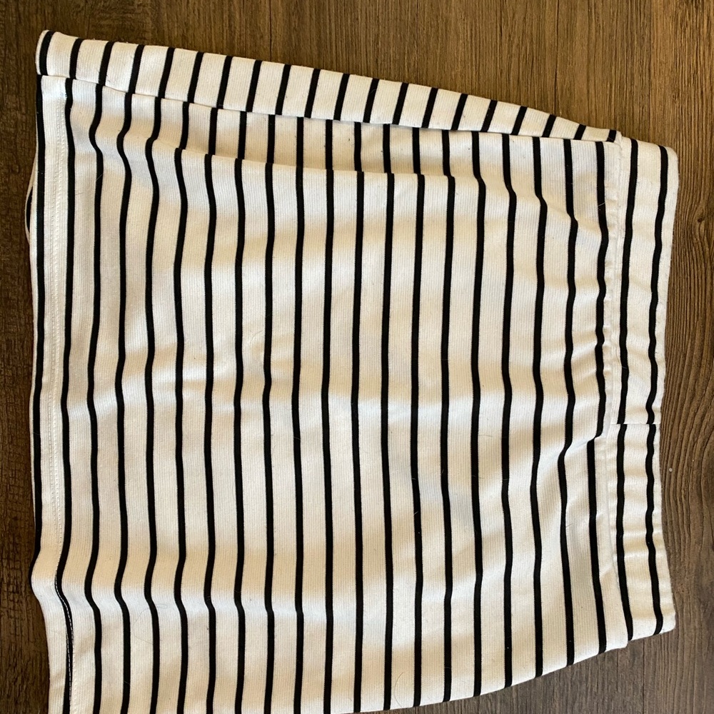 Black and white striped skirt